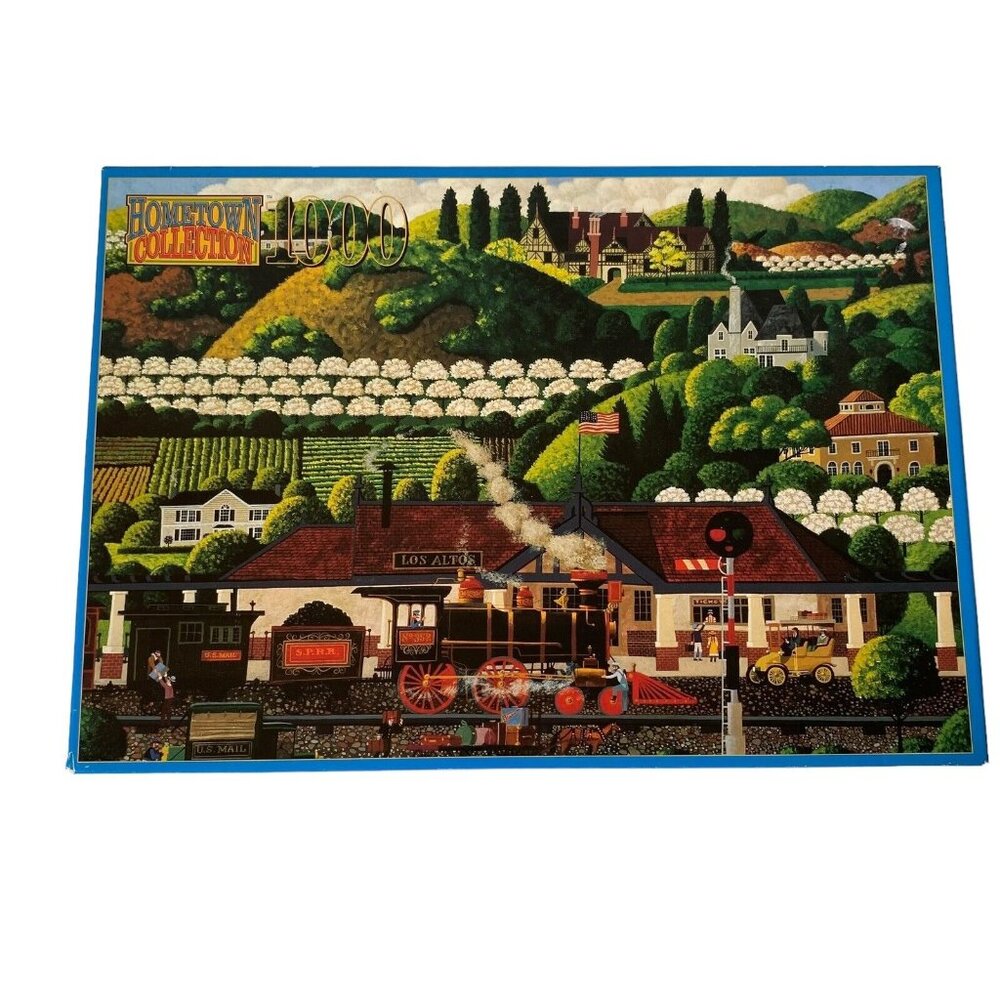 RoseArt Hometown Collection Los Altos 1000 Piece Jigsaw Puzzle Heronim Train NEW